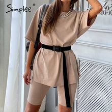 Load image into Gallery viewer, Simplee Casual solid outfits women's