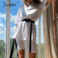 Load image into Gallery viewer, Simplee Casual solid outfits women's