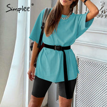Load image into Gallery viewer, Simplee Casual solid outfits women's