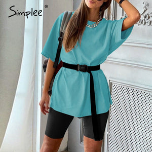 Simplee Casual solid outfits women's